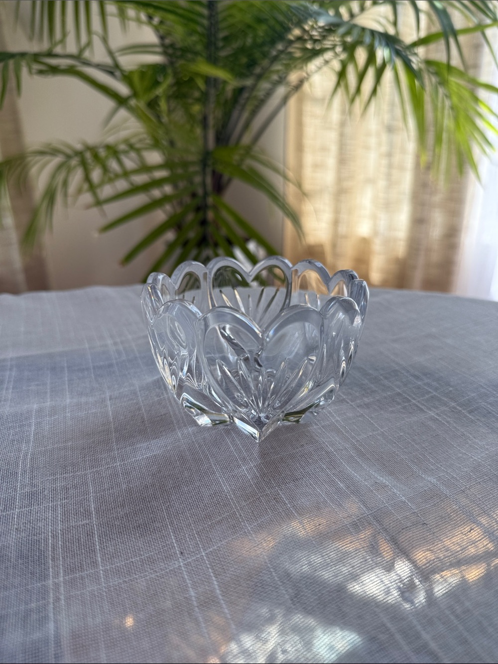 Faceted Clear crystal Heart Bowl